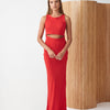 Bias Maxi Dress Vermillion Red