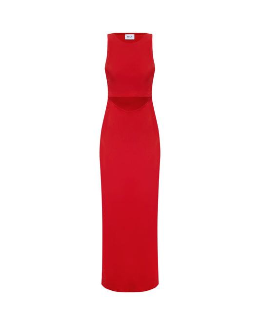 Bias Maxi Dress Vermillion Red