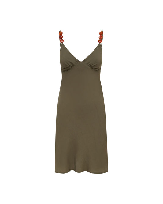 Bias Mini Dress Kelp