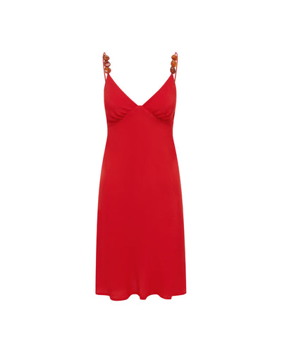 Bias Mini Dress Vermillion Red