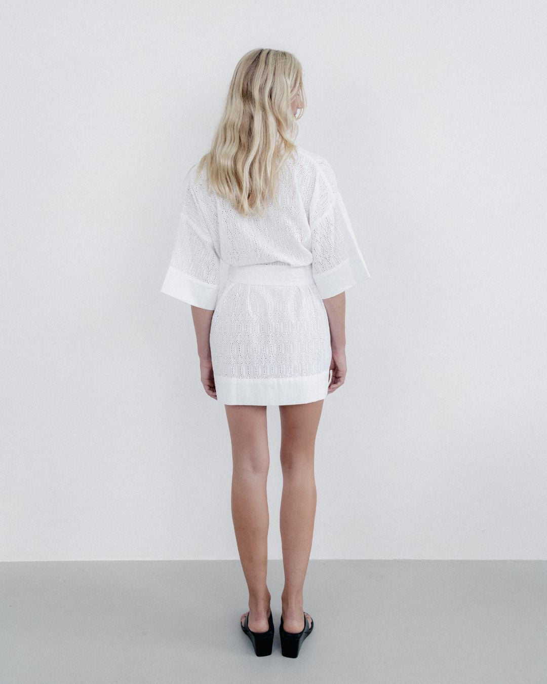 Broderie Kimono Robe Dress