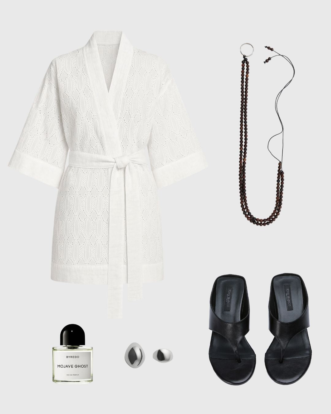 Broderie Kimono Robe Dress