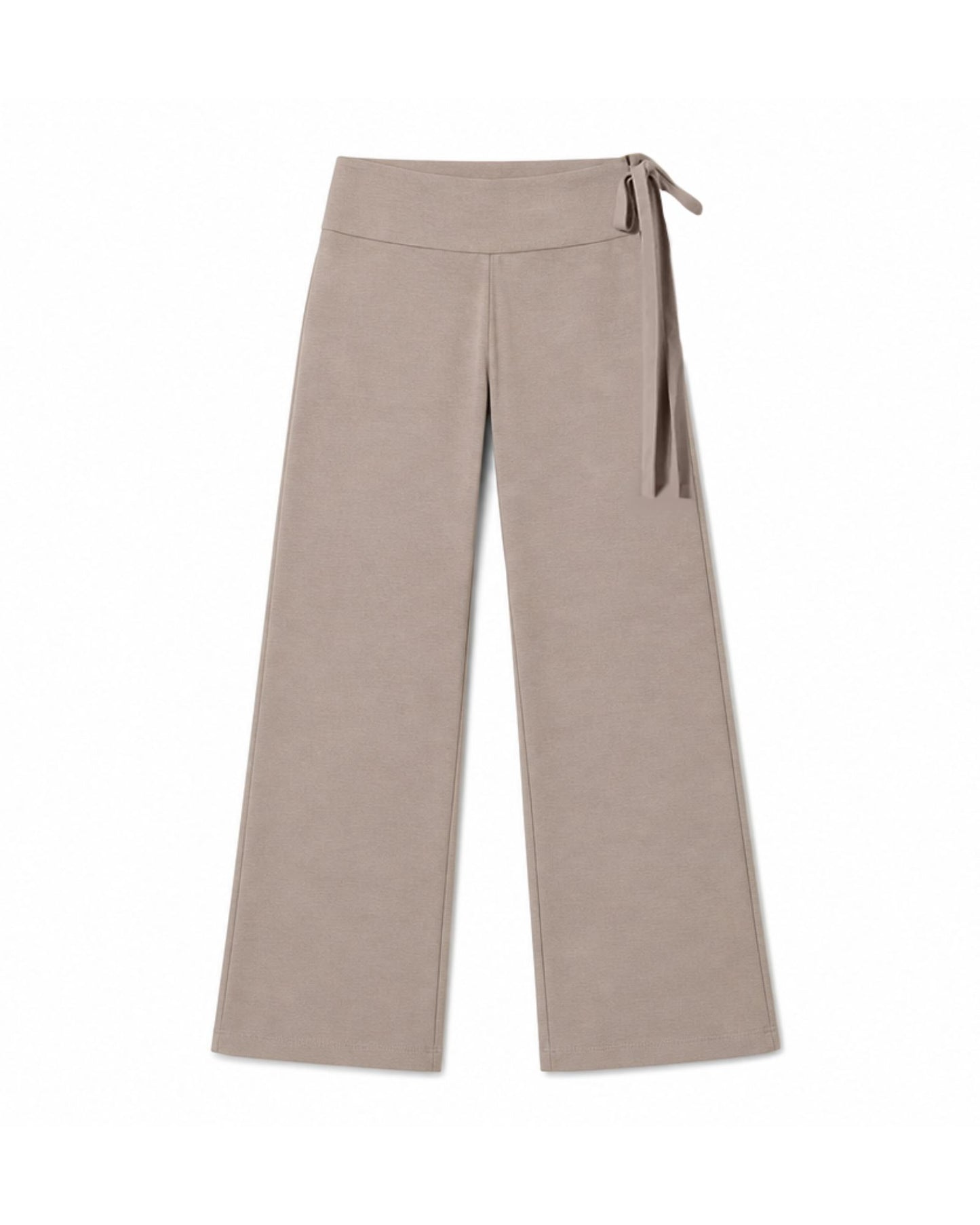 Cotton Side Tie Wide Leg Pant Taupe
