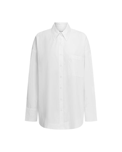 Cotton Poplin Long Sleeve Shirt White