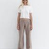 Cotton Side Tie Wide Leg Pant Taupe