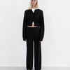 Knit Button Up Cardigan Black