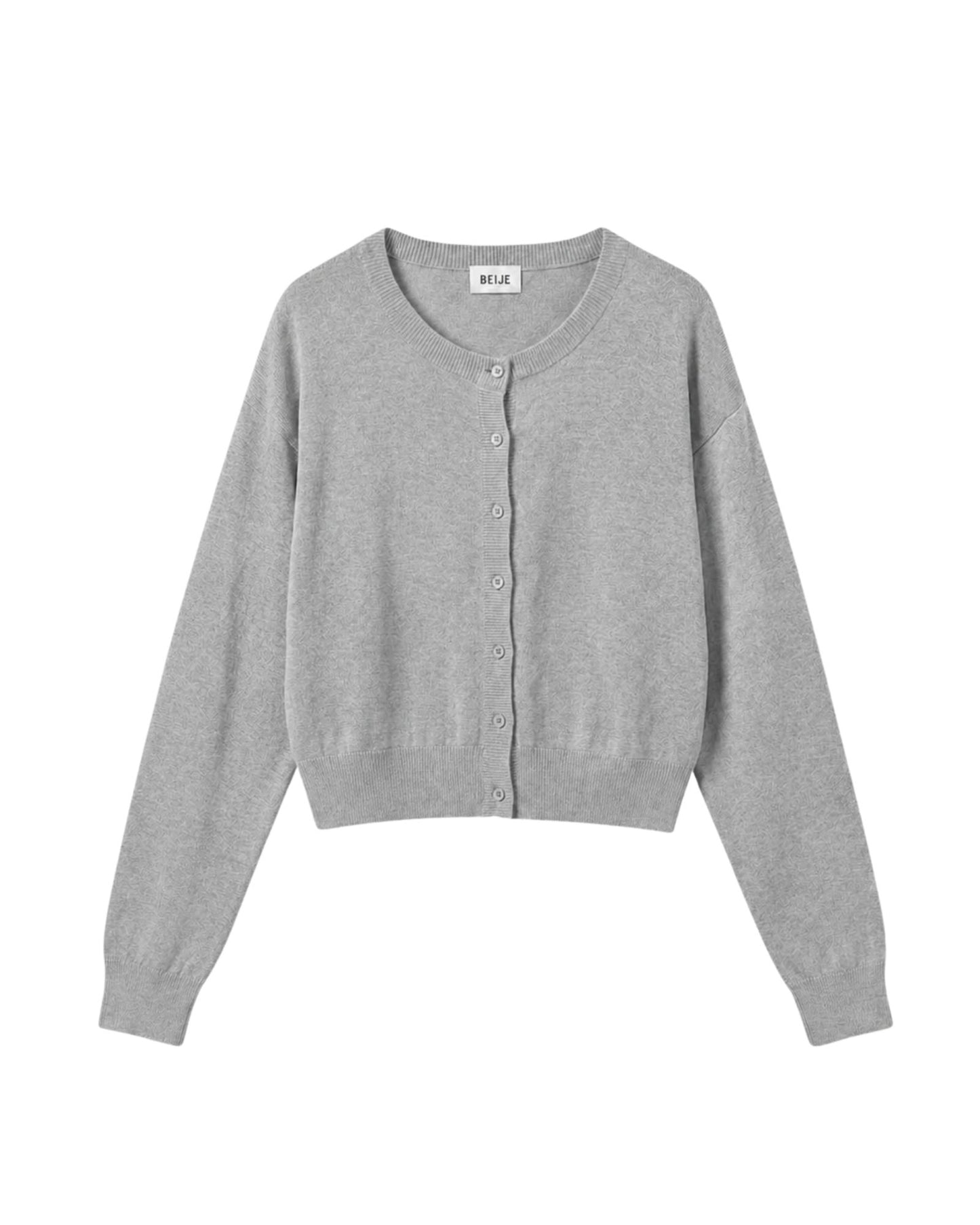 Knit Button Up Cardigan Grey Marle