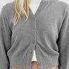 Knit Button Up Cardigan Grey Marle
