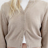 Knit Button Up Cardigan Oat Marle