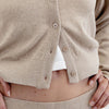 Knit Button Up Cardigan Oat Marle