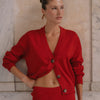 Knit Cardigan Red