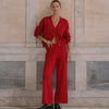 Knit Cardigan Red