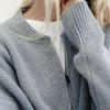 Knit Double Zip Cardigan Grey Marle