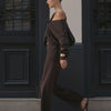 Mid Rise Knit Pant Chocolate