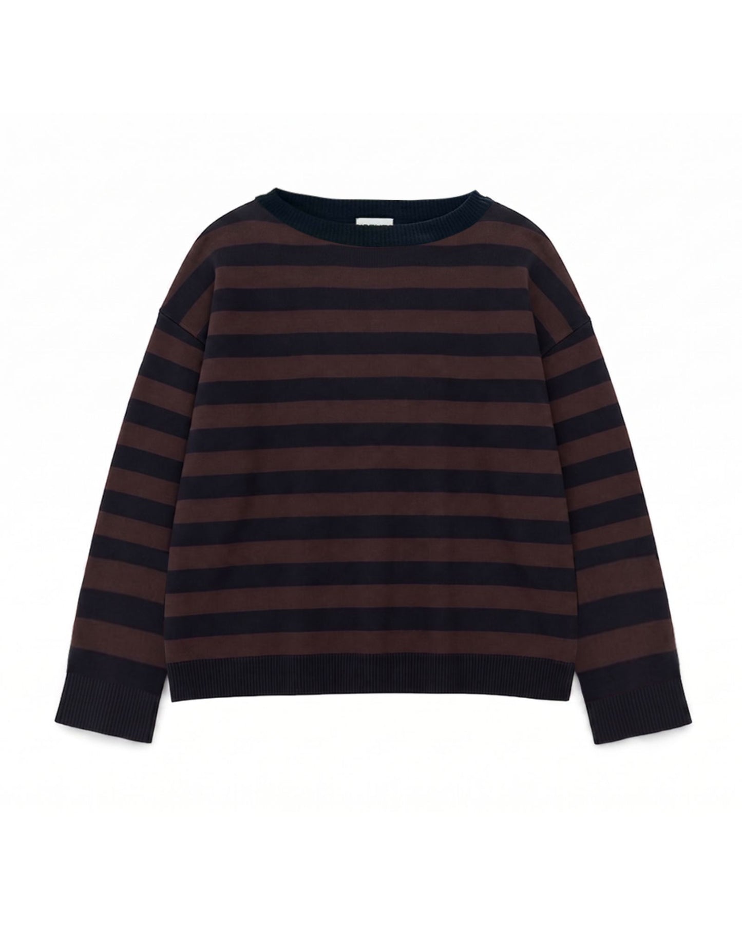 Knit Sweater Chocolate Black Stripe