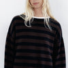 Knit Sweater Chocolate Black Stripe