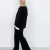 Knit Sweater Chocolate Black Stripe