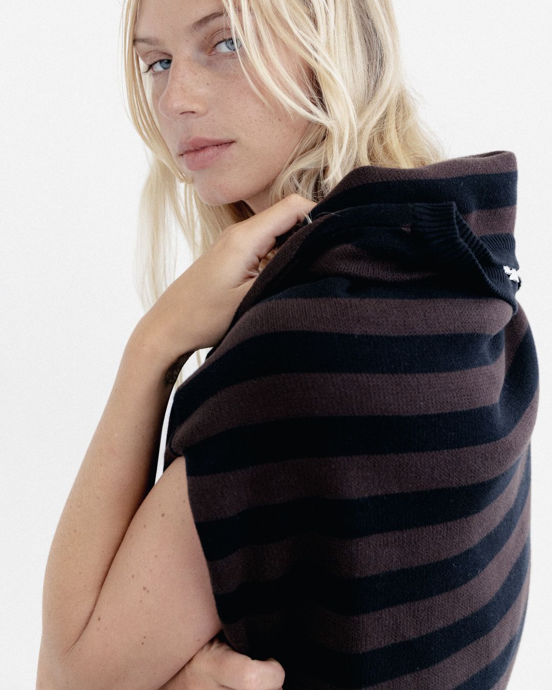 Knit Sweater Chocolate Black Stripe