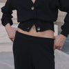 Mid Rise Knit Pant Black
