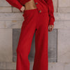 Mid Rise Knit Pant Red