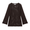 Crochet Knit Long Sleeve Mini Dress Chocolate