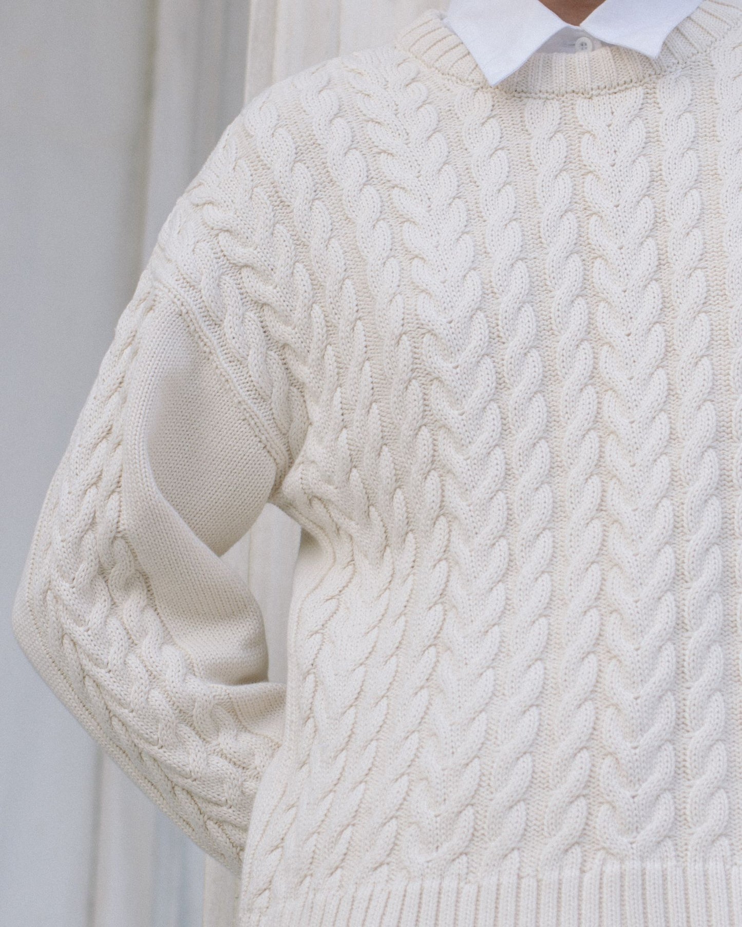 Cable Knit Sweater Ecru
