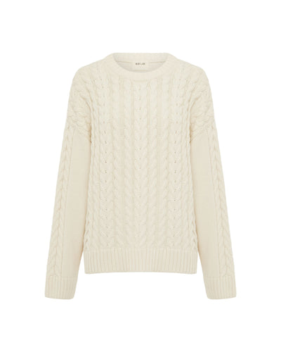Cable Knit Sweater Ecru