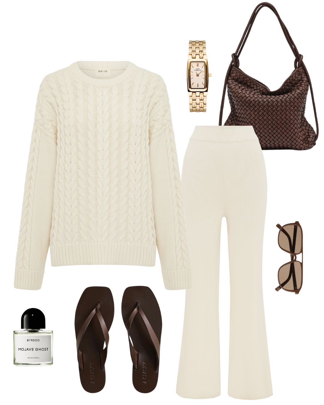 Cable Knit Sweater Ecru
