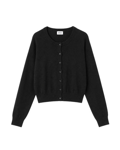 Knit Button Up Cardigan Black