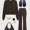 Mid Rise Knit Pant Chocolate