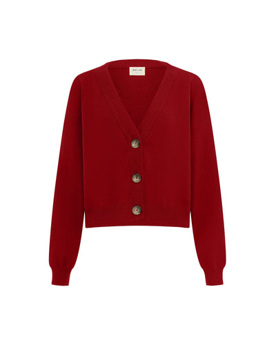 Knit Cardigan Red