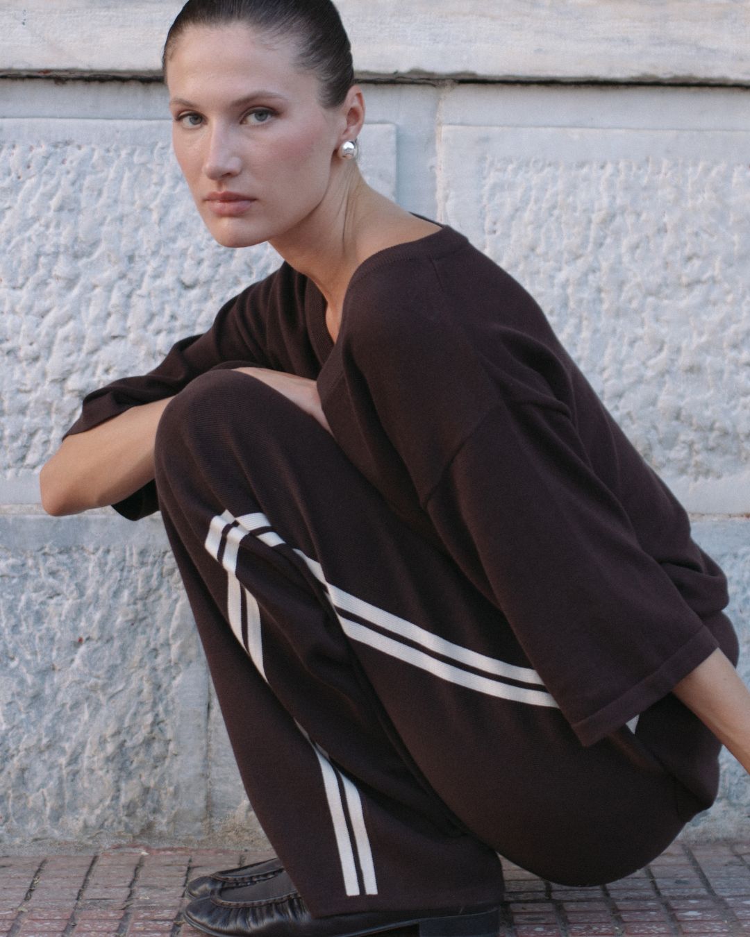Limited Edition Knit Stripe Sport Pant Chocolate