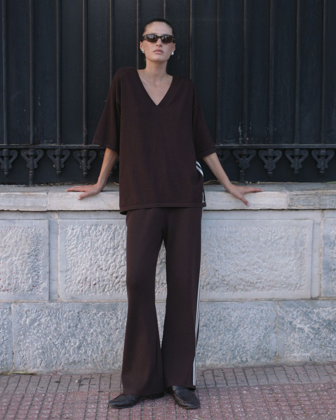 Limited Edition Knit Stripe Sport Pant Chocolate