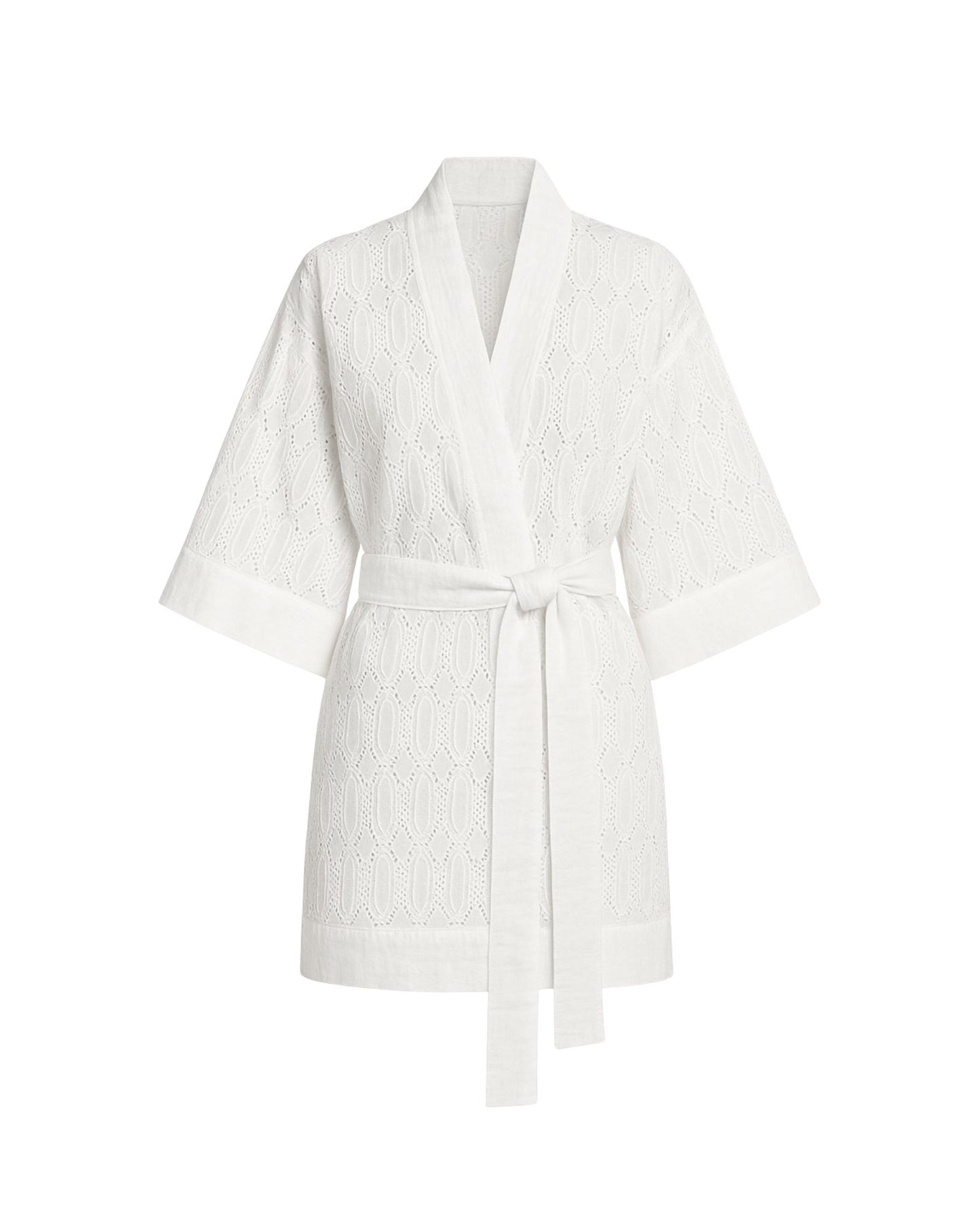 Broderie Kimono Robe Dress