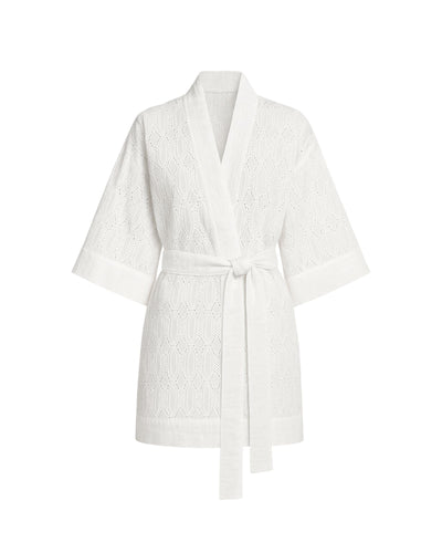 Broderie Kimono Robe Dress