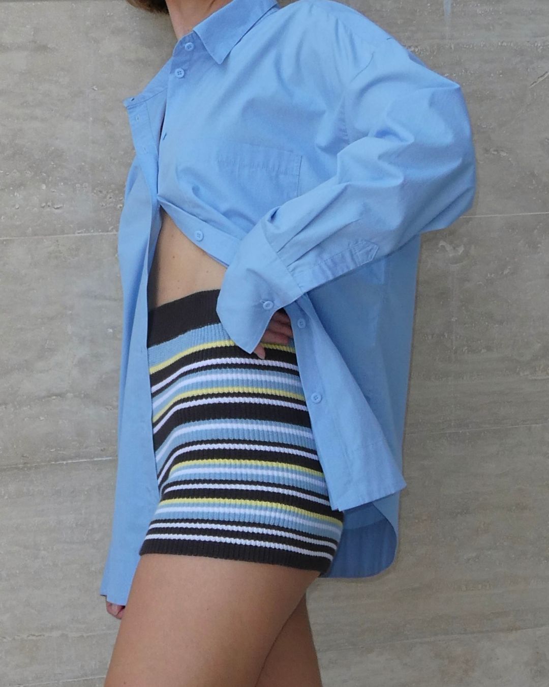 Mini Knit Short Stripe