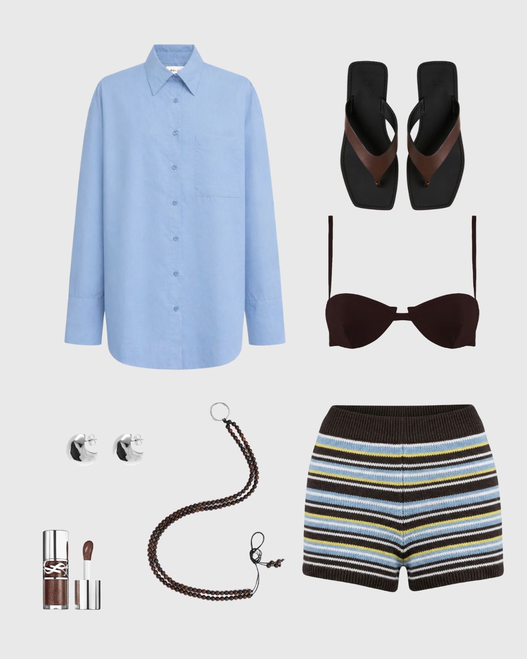Cotton Poplin Long Sleeve Shirt Blue