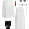 Cotton Poplin Wide Leg Pant White