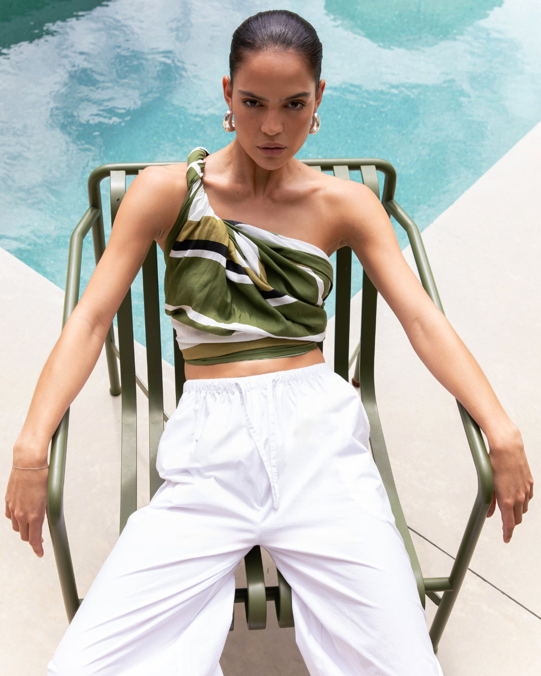 Cotton Poplin Wide Leg Pant White