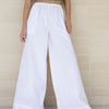 Cotton Poplin Wide Leg Pant White