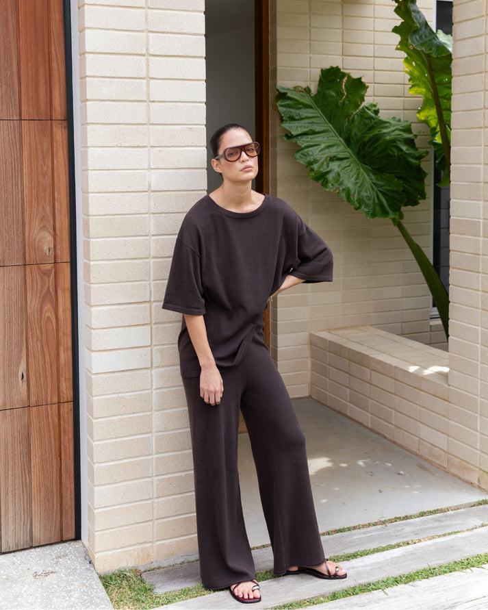 PHOEBE Knit Set - Chocolate