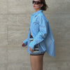 Cotton Poplin Long Sleeve Shirt Blue