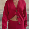 Knit Cardigan Red