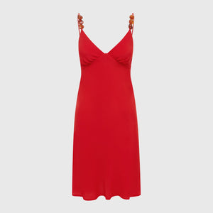 Bias Mini Dress Vermillion Red