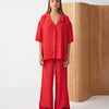 Short Sleeve Shirt Vermillion Red